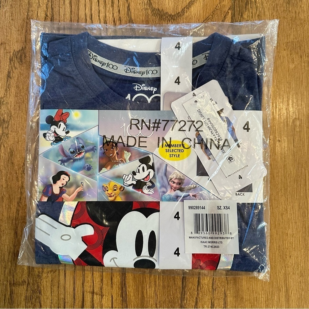NWT Disney 100 100th Anniversary Mickey Mouse Shirt Toddler Kid Size 4 XS - Picture 2 of 4